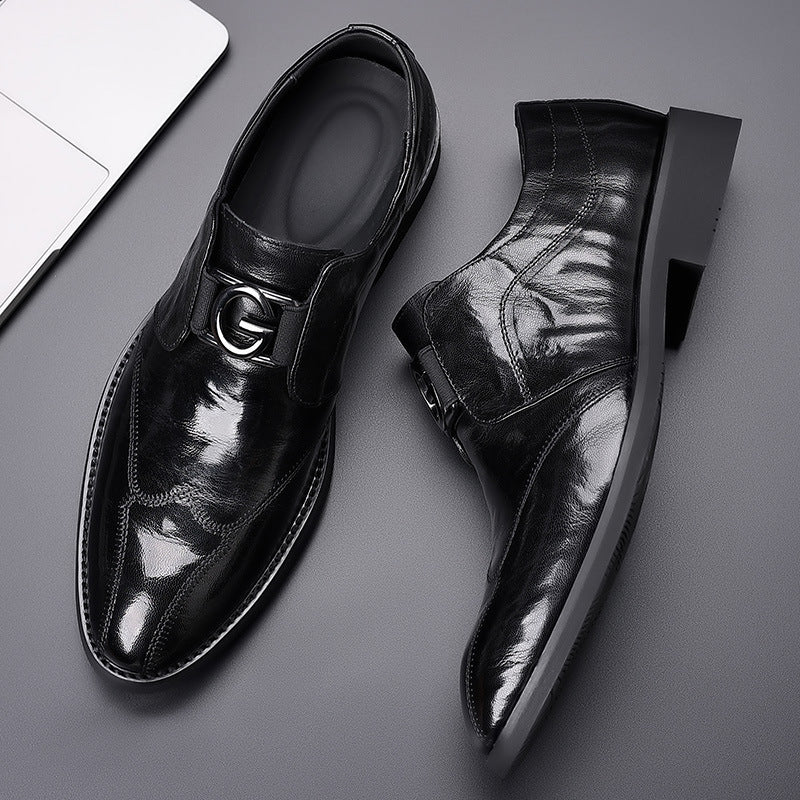 Men's Sheepskin Business Formal Wear British One Leather Shoes