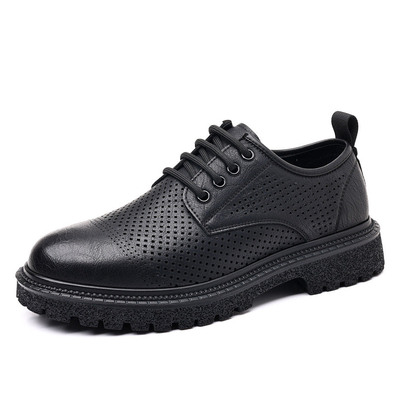 Men's Retro Business Platform Big Head British Leather Shoes