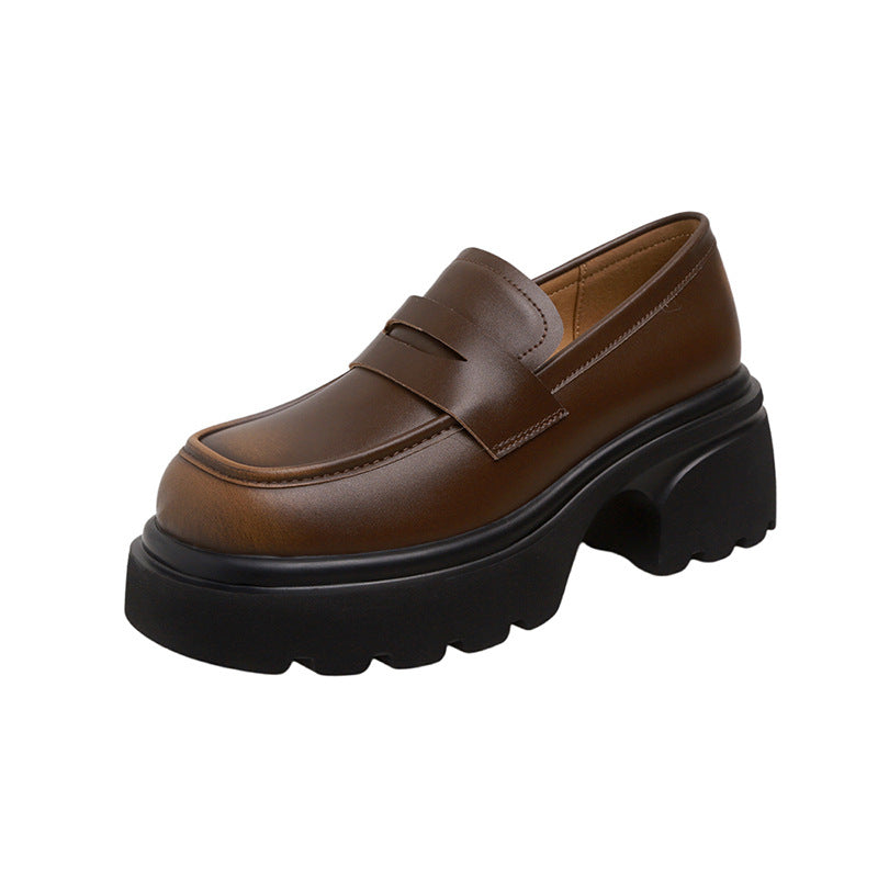 Women's Authentic Spring Platform High Slip-on British Loafers