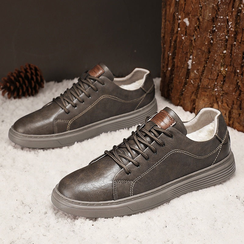 Men's Spring Cowhide Fashion Formal Wear Plus Size Men's Board Shoes