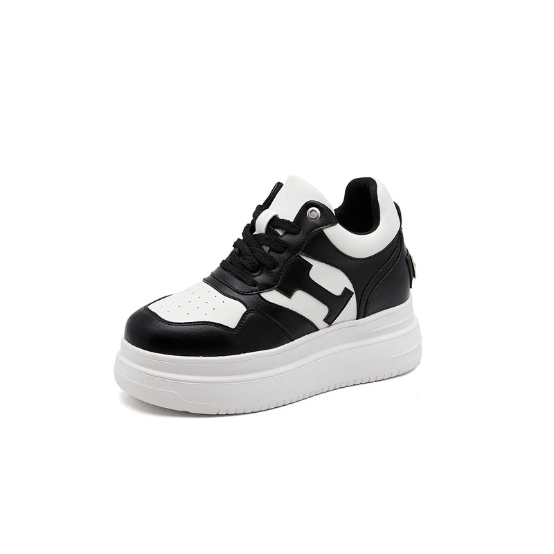 Women's Height Increasing Insole Genuine Platform White Sneakers
