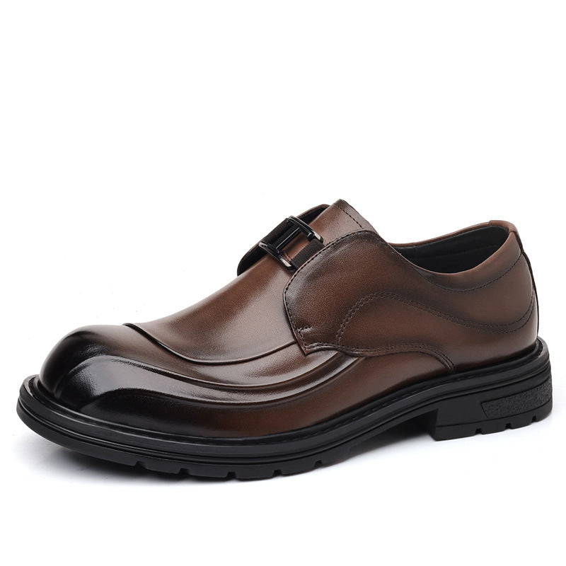 Men's First Layer Cowhide Genuine Formal Pumps Commuter Big Men's Business Leather Shoes