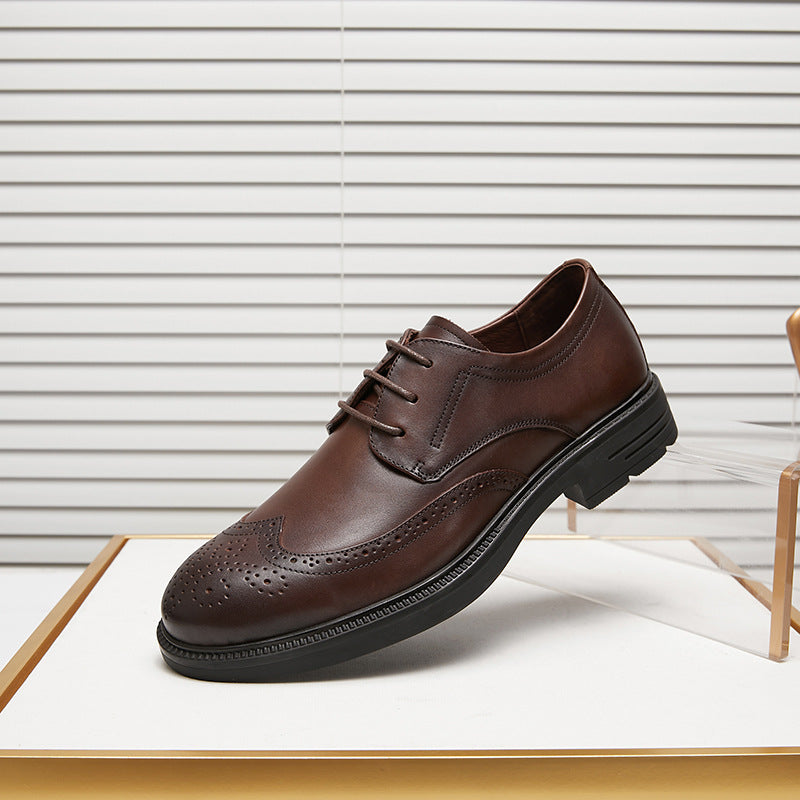 Men's Autumn Brogue Business Low Comfortable Leather Shoes