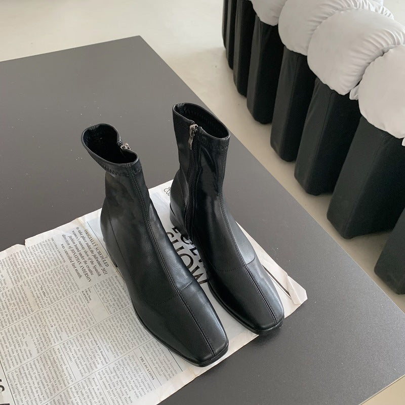 Women's Style Square Toe Thick Thin Fashion Boots