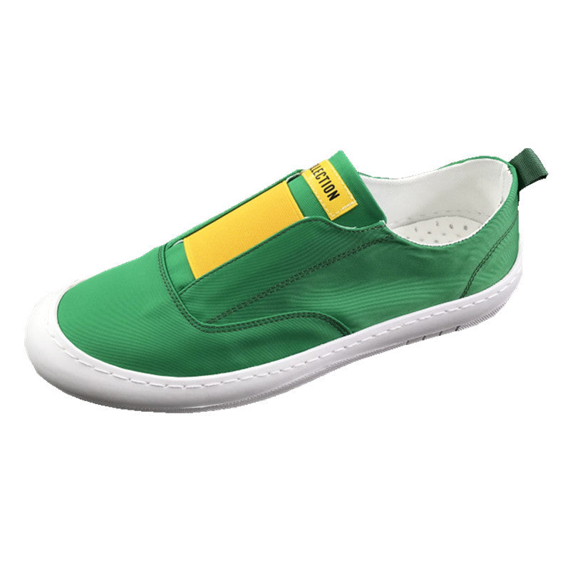 Men's Summer White Smart Guy Breathable Skateboard Slip-on Sneakers