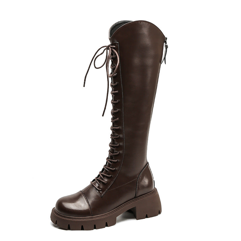 Women's Platform Below The Knee Sleeve Knight Boots