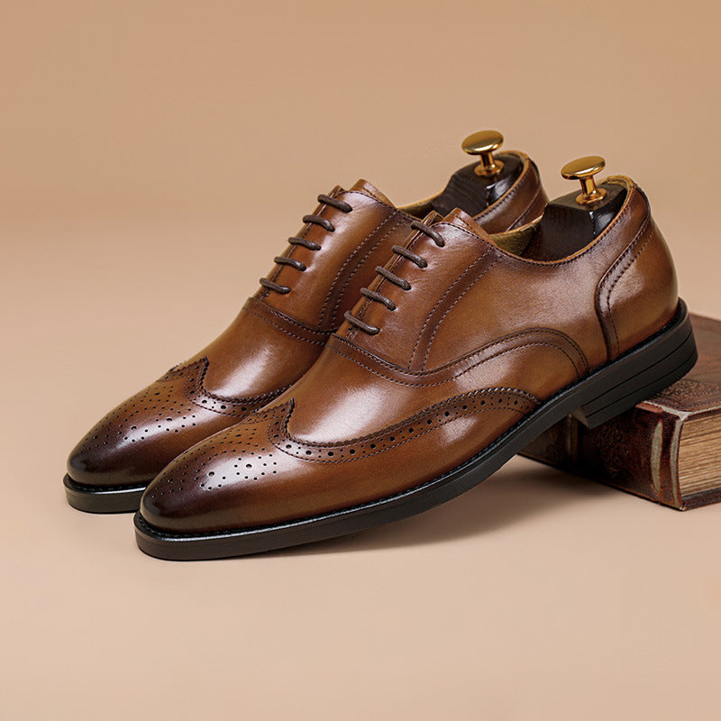 Men's Formal Oxford British Style Top Layer Leather Shoes