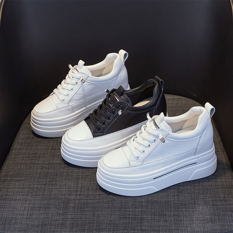 Women's Four Thick-soled High Hidden White Thin Casual Shoes
