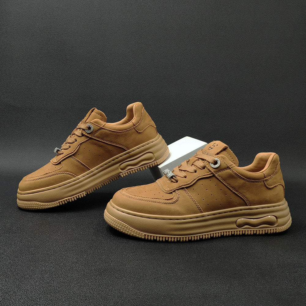 Men's First Layer Cowhide Board Fashion Genuine Sneakers