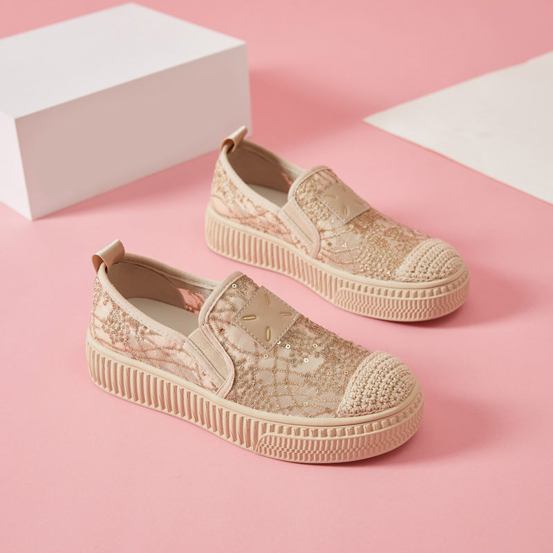 Women's Comfortable Breathable Lace Fisherman Summer Campus Casual Shoes