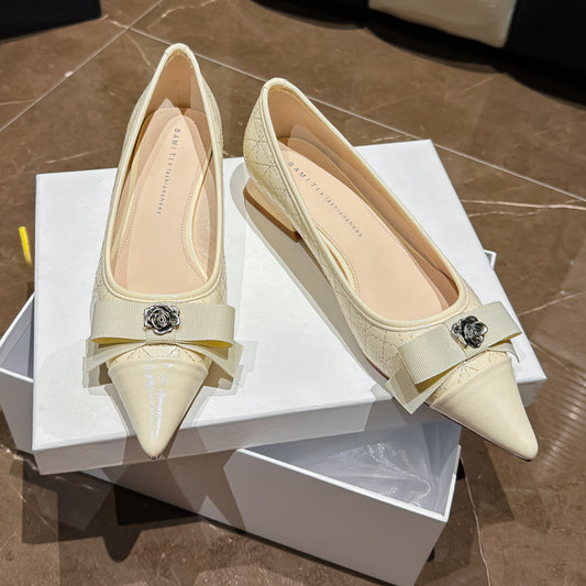 High Sense Camellia Design Elegant Princess Style Heels