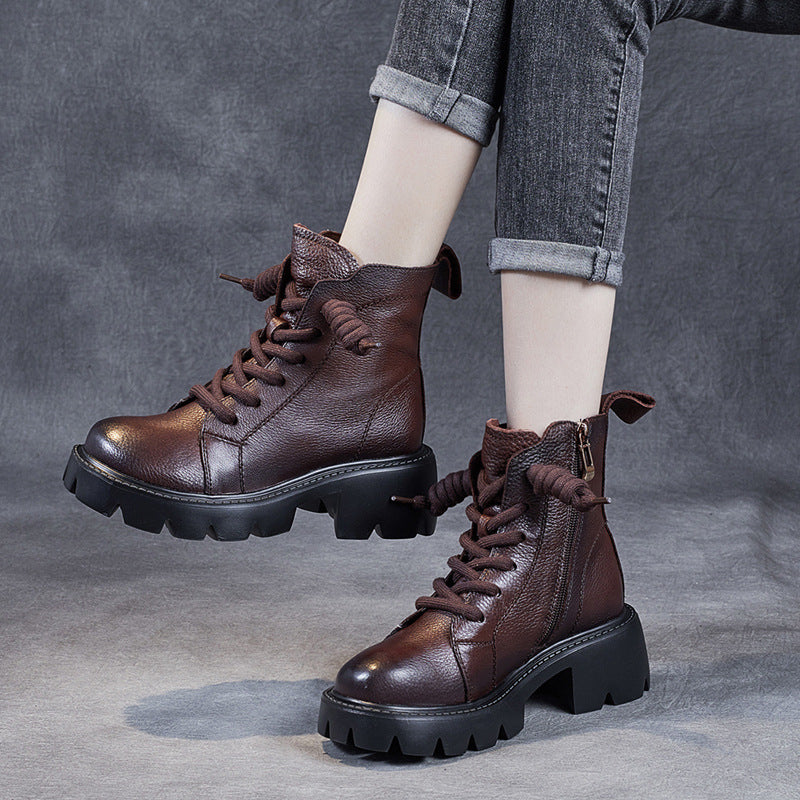 Martin Female British Style Round Toe Boots