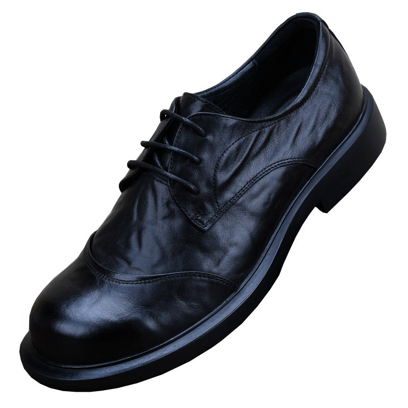 Men's Autumn First Layer Cowhide Breathable Deodorant Leather Shoes