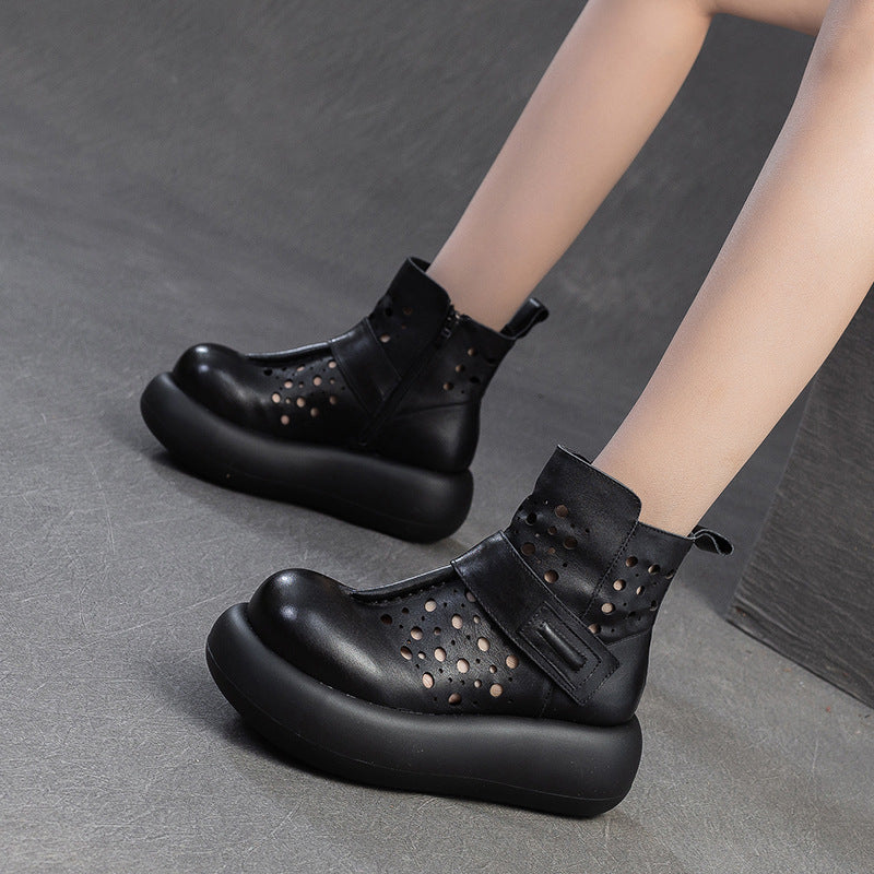 Women's British Style Martin Breathable Hollow Hole Women's Shoes