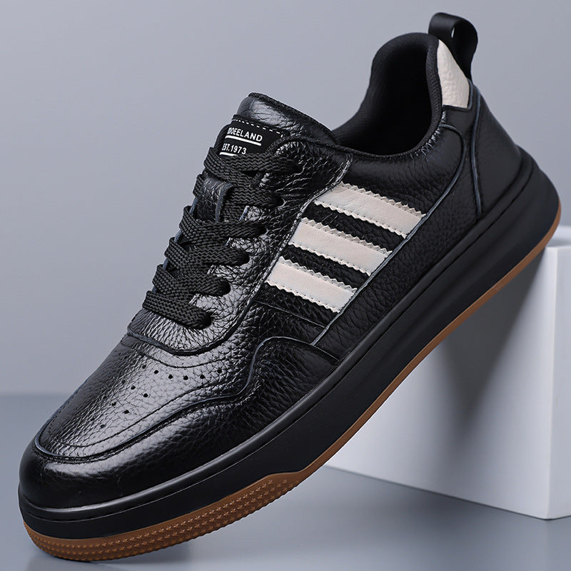 Men's Top Layer Cowhide Thick-soled Fashion Genuine Sneakers