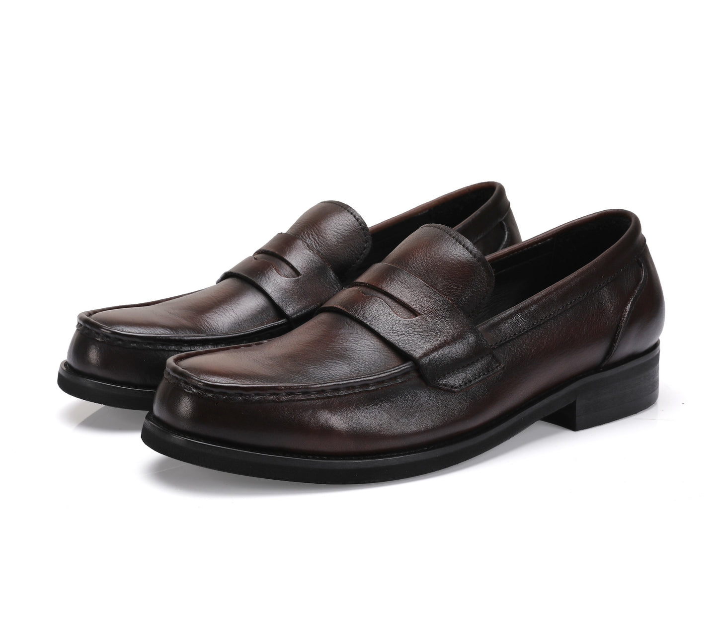 Men's Winter Rubber Outsole Slip-on Business Formal Wear Leather Shoes