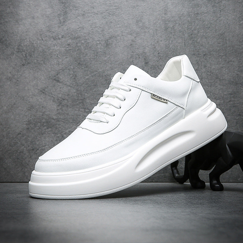Men's Thick-soled Four-way White Heightened Simple Source Small Single Quick Men's Board Shoes
