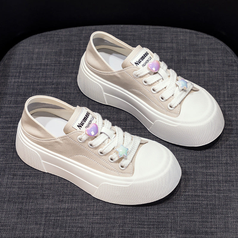 Women's Style White Fashionable Platform Portable Super Sneakers