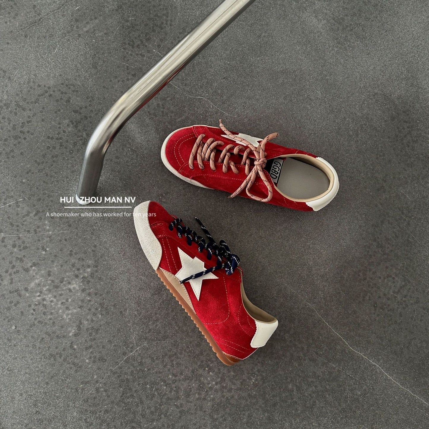 Women's Toe Lace Up Increased Star Little Sneakers