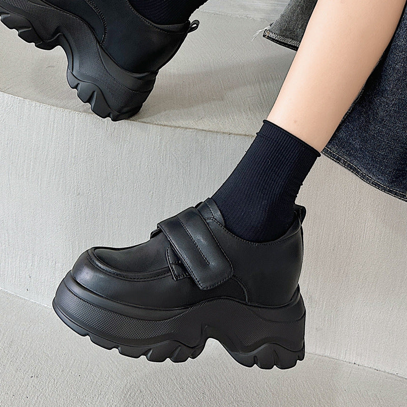 Women's Small Thick Bottom Velcro Fleece Lined Casual Shoes