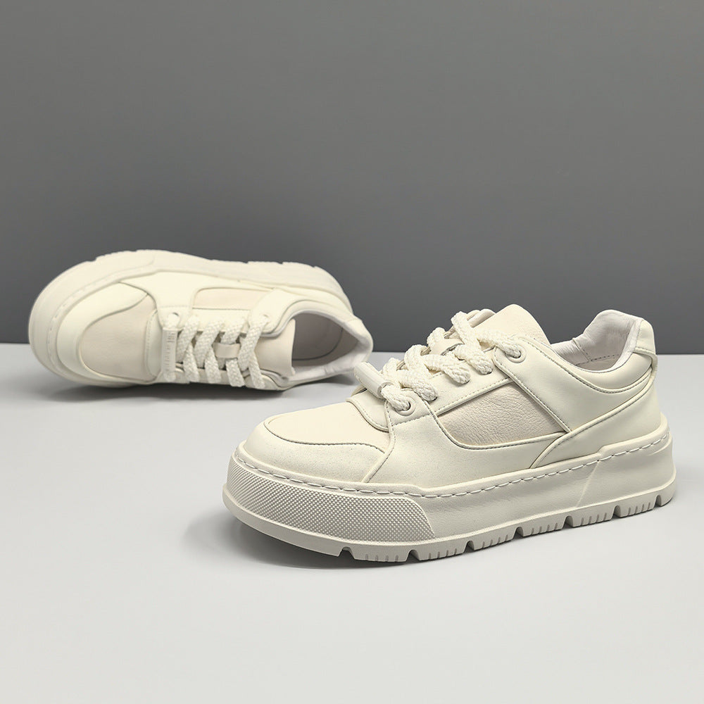 Men's Sports First Layer Cowhide Platform Hight Sneakers