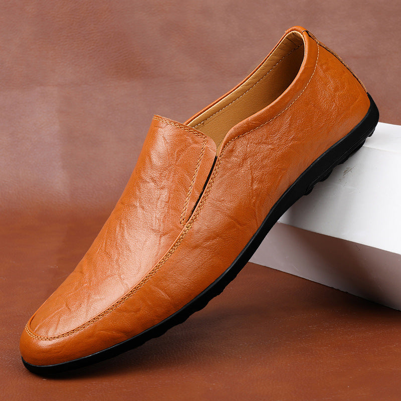 Men's Business Cowhide Soft Bottom Live Broadcast Leather Shoes