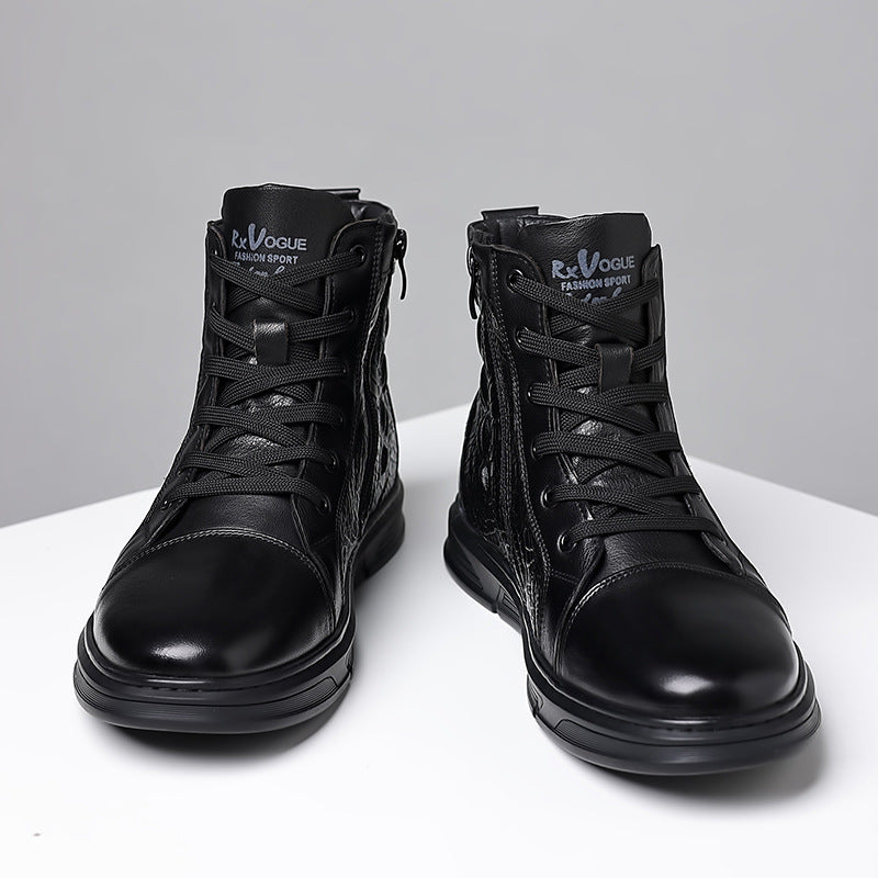 Men's British First Layer Cowhide Extra Large Boots