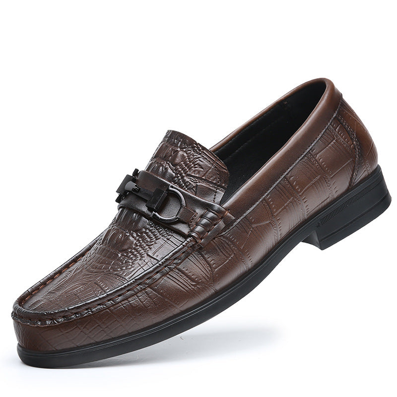 Popular Men's Spring Breathable Slip-on British Men's Business Leather Shoes