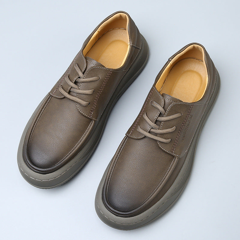 Men's Autumn Genuine Breathable Versatile Platform Fashion Leather Shoes