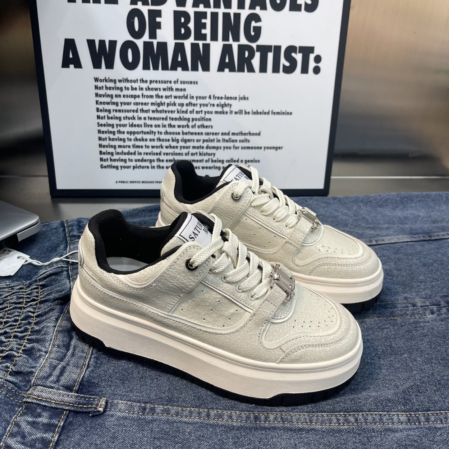 Women's Retro Spring Versatile Cracked Genuine Thick Casual Shoes