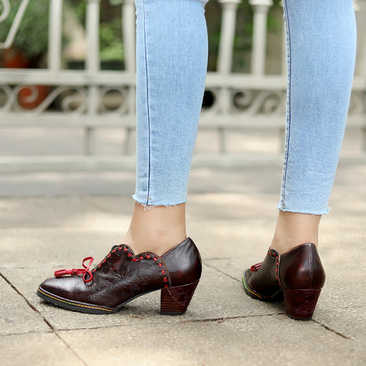Spring Bowknot Tassel Retro Palace Style Women's Shoes