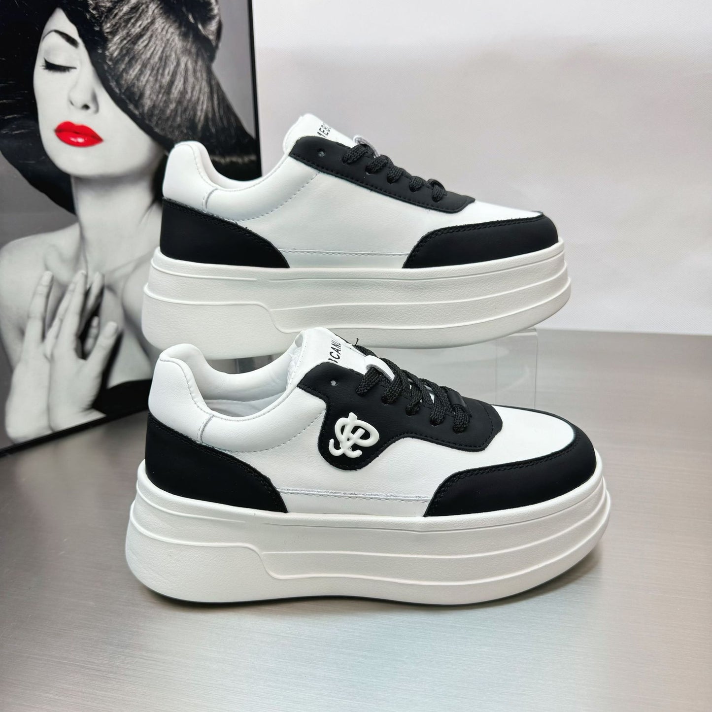 Platform White Female Genuine Elevator Muffin Casual Shoes