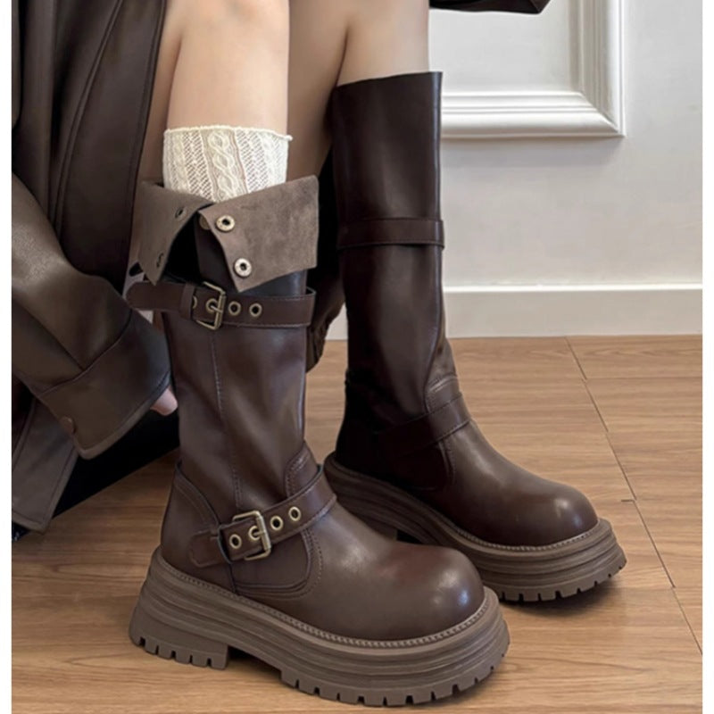 Women's Style Thick Bottom Height Increasing Slimming Boots