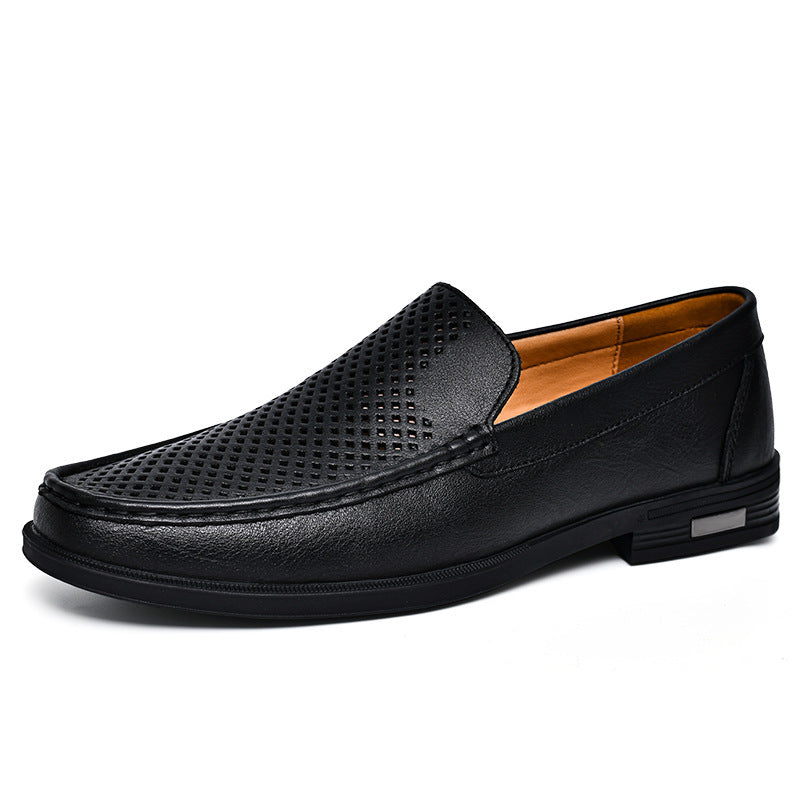 Men's Plus Size Cowhide British White Business Men's Casual Leather Shoes