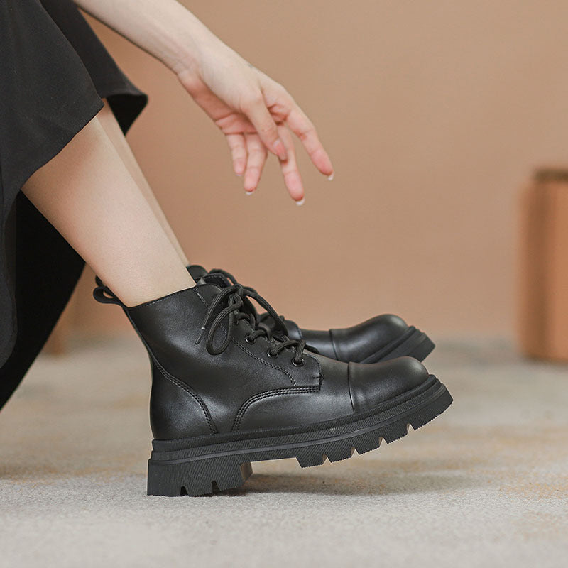Women's Martin For Platform Ankle British Style Boots