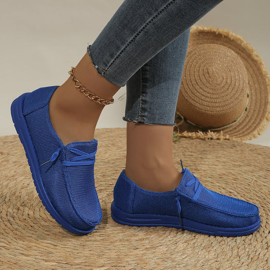 Women's Lace Up Flat Oversized Slip-on Casual Shoes
