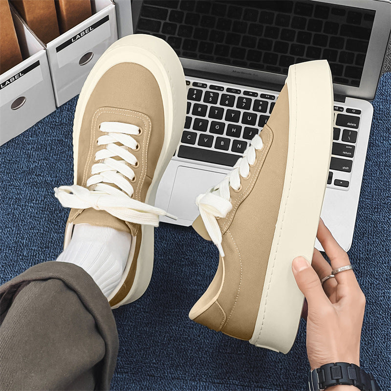 Men's Board Height Increase Fashion Exercise Soft Canvas Shoes