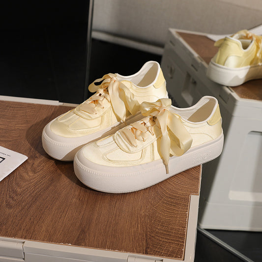 Women's For Sports Thin Round Head Silk Casual Shoes