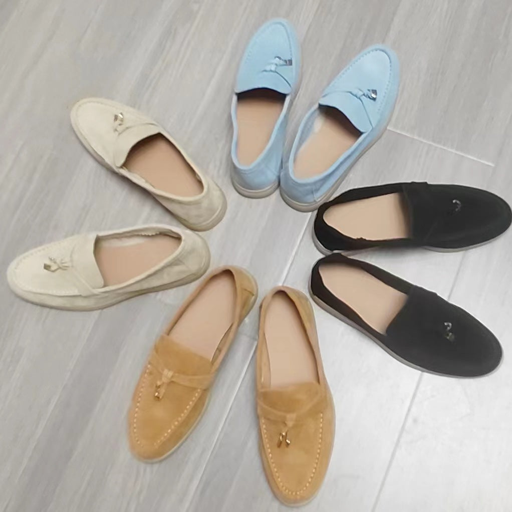 Women's Bottom England Style Plus Size Slip-on Loafers
