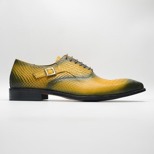 Men's Cowhide Snake Pattern Plus Size Summer Versatile Leather Shoes