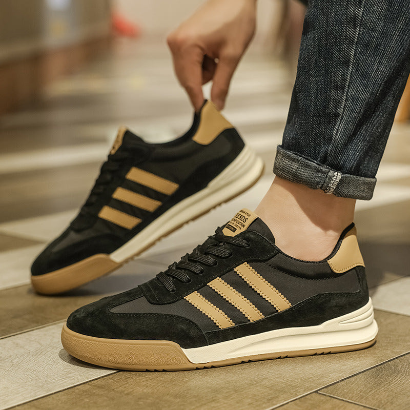 Men's Comfortable Top Layer Pigskin Breathable Four Men's Board Shoes