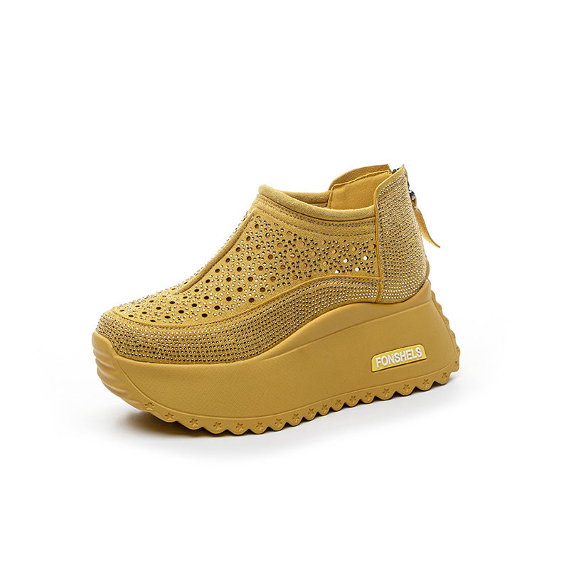 Women's Summer Round Toe Starry Rhinestone Fashion Breathable Women's Shoes