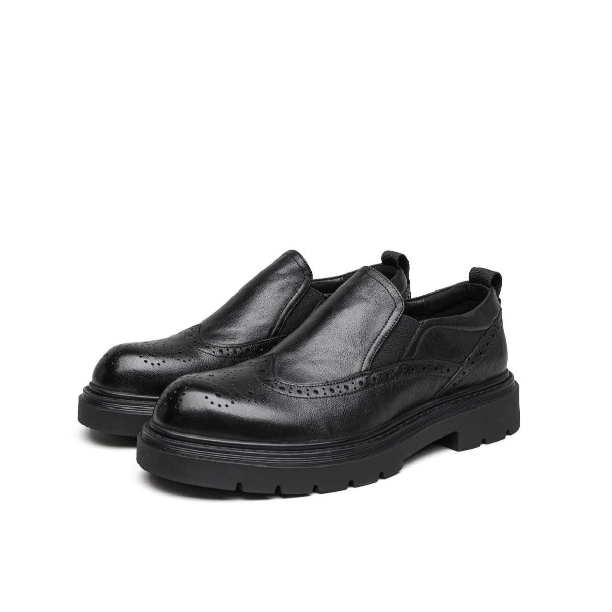 Men's Winter Brogue Craft First Layer Cowhide Leather Shoes