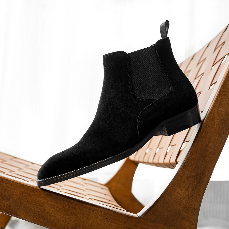 Men's Business Formal Wear British Square Toe Boots