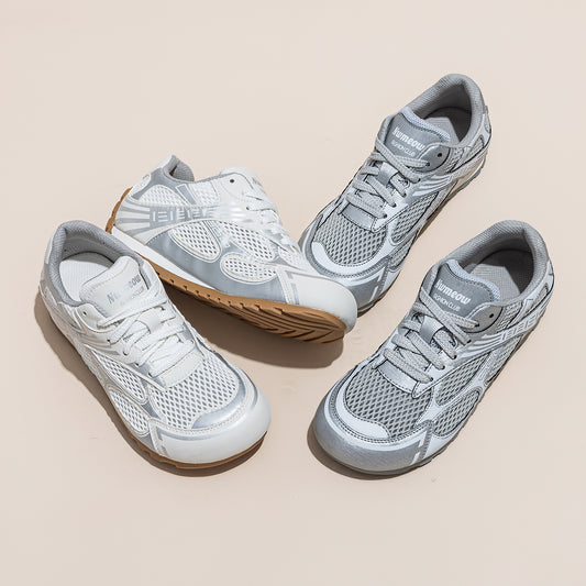 Women's White Summer Mesh Breathable Genuine Elevator Casual Shoes