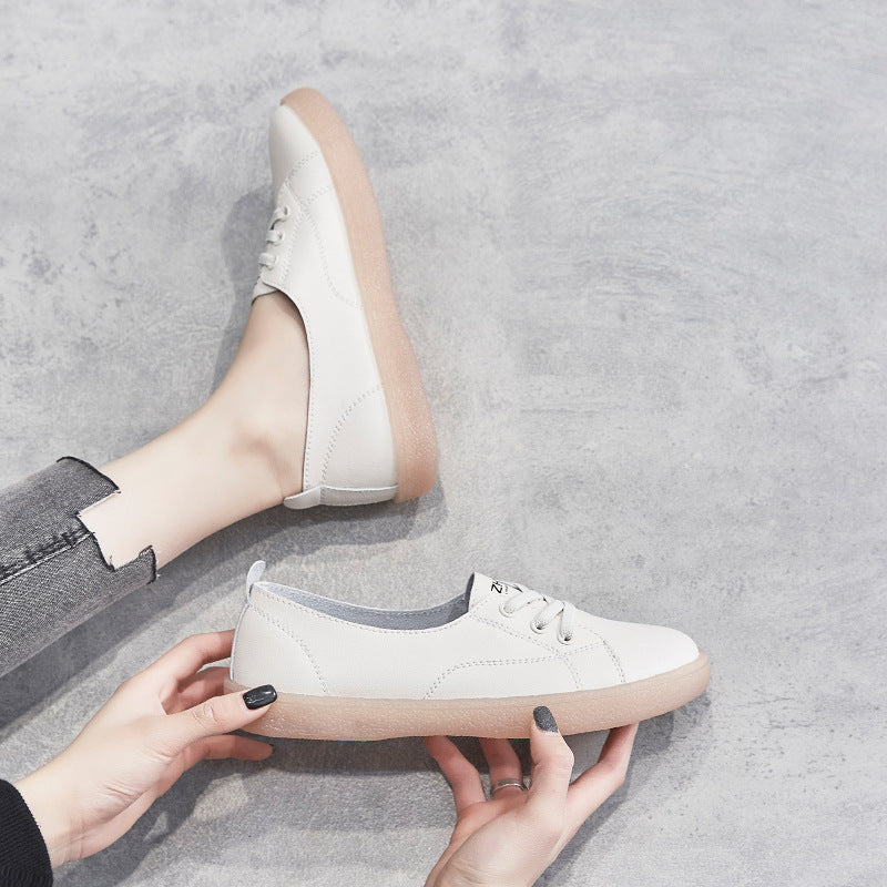 Women's White Lightweight Flat Fashionable Jelly Bottom Women's Casual Shoes