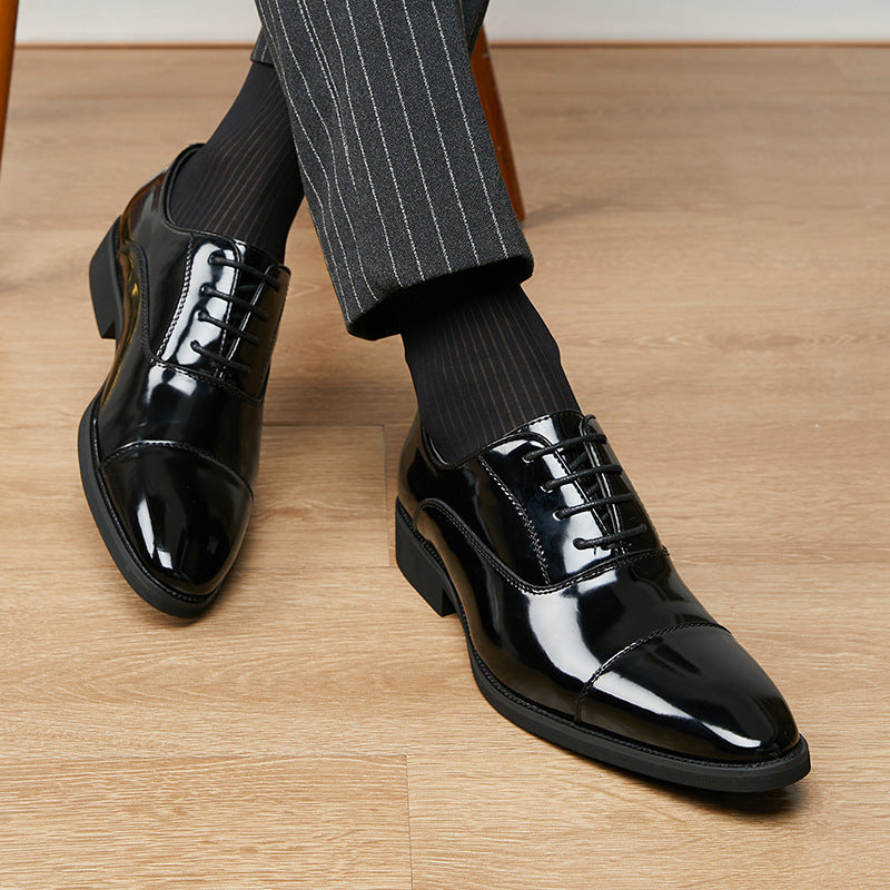 Men's Three Joint Oxford Pointed Toe Formal Wear Men's Business Leather Shoes