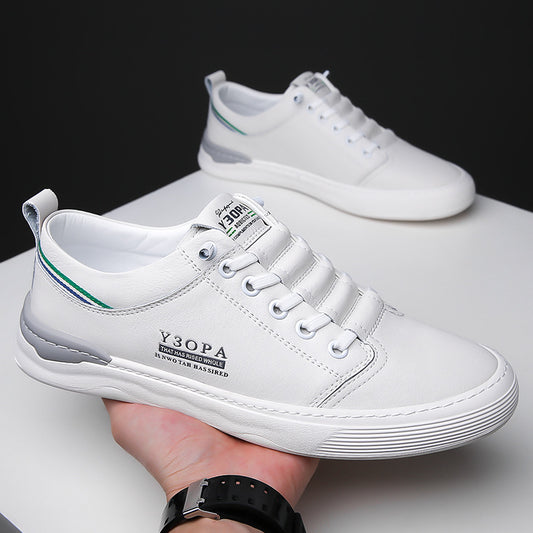 Men's Fashionable Autumn Korean Breathable White Loafers