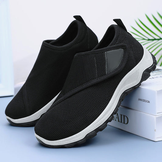Women's Autumn Mesh Breathable Velcro Mom Pumps Casual Shoes