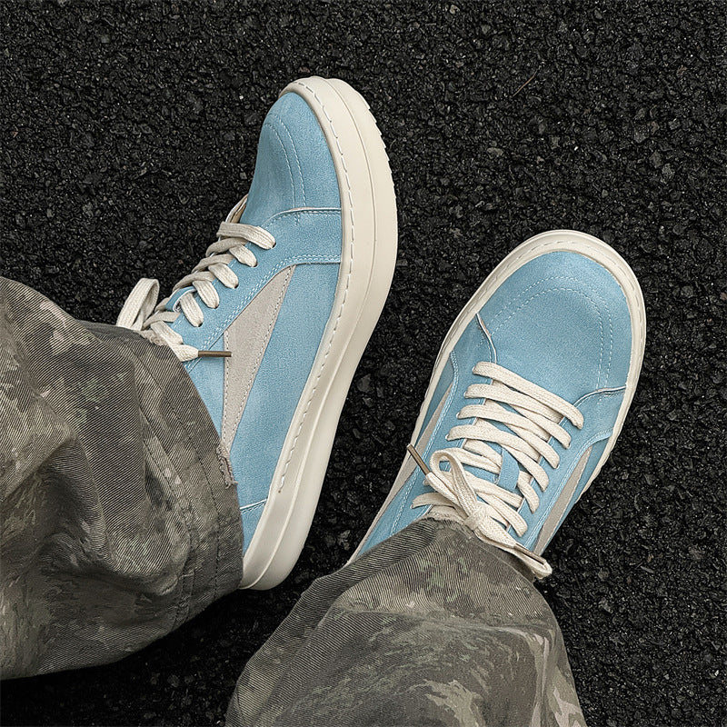 Men's Dark High Street Style Low Top Retro Sports Platform Trendy Sneakers
